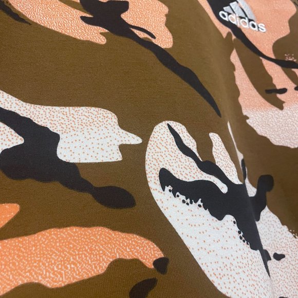 Adidas Men's All Over Print Camo Brown Hoodie with Zipper Sleeves - Picture 5 of 7